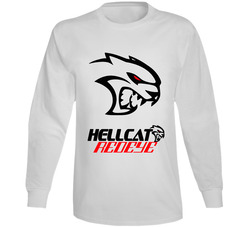 Dodge Challenger Redeye New 2019 Hell Cat Srt Hemi Logo White Long Sleeve T Shirt