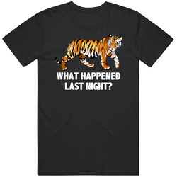 The Hangover Tiger What Happened Last Night Favorite Movie Quotes T Shirt The Hangover Tiger What Happened Last Night Favorite Movie Quotes T Shirt
