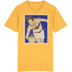 George Mikan 1948 Retro Sports Basketball Collectors Card Fan Worn Look T Shirt
