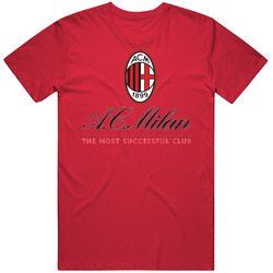 Ac Milan Most Successful Soccer Club Vintage RED Unisex T Shirt