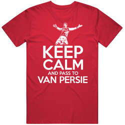 Keep Calm And Pass To Robbie Van Persie Soccer Vintage RED Unisex T Shirt