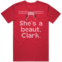 She's A Beaut Clark National Lampoons Christmas Vacation Quote Knit T Shirt She's A Beaut Clark National Lampoons Christmas Vacation Quote Knit T Shirt