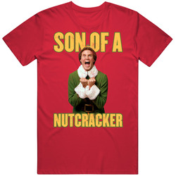 Elf Son Of A Nutcracker Funny Christmas Movie Vintage RED Unisex T Shirt