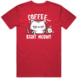 Coffee Right Meow Funny Cat T Shirt