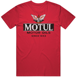 Motul Vintage Motor Oil Logo Cool Fan Mechanic Gift Worn Look T Shirt