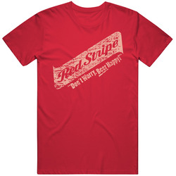 Red Stripe Beer Dont Worry Be Happy Vintage RED Unisex T Shirt