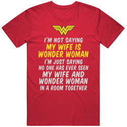 My Wife Is Wonder Woman Vintage RED Unisex T Shirt