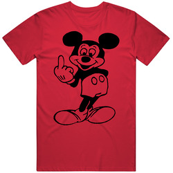 Middle Finger Funny F Off Fu Mickey Vintage RED Unisex T Shirt