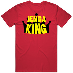 Jenga King Sports And Hobbies Master Vintage RED Unisex T Shirt Jenga King Sports And Hobbies Master Vintage RED Unisex T Shirt