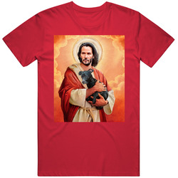 Saint Keanu Reeves The Savior Christ God Rock Legend Classic Rare Funny Vintage RED Unisex T Shirt