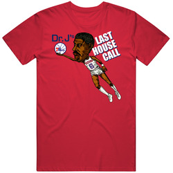 Dr J Julius Erving Retro Basketball Caricature Vintage RED Unisex T Shirt