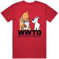The Adventures Of Tintin Tin Tin Cartoon Vintage RED Unisex T Shirt