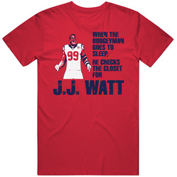 Jj Watt Boogeyman Houston Football Sacks Mvp Vintage RED Unisex T Shirt