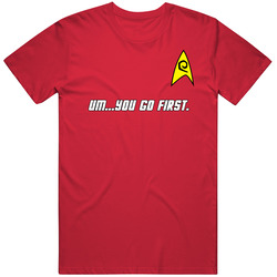 Red Shirt Security You Go First Vintage RED Unisex T Shirt