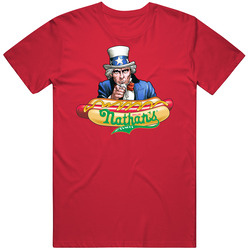Nathan's Hot Dog Eating Contest 100th Anniversary Vintage RED Unisex T Shirt Nathan's Hot Dog Eating Contest 100th Anniversary Vintage RED Unisex T Shirt