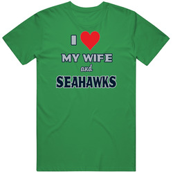 I Love My Wife And Seahawks Vintage Merch Irish Green Unisex T Shirt