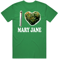 I Love Mary Jane Weed Marijuana Ganga Vintage Merch Irish Green Unisex T Shirt