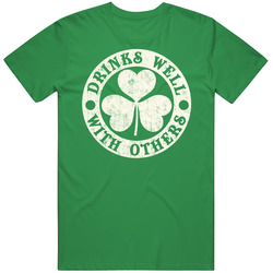 Drinks Well With Others St. Patrick's Day Irish Worn Look Vintage Merch Irish Green Unisex T Shirt