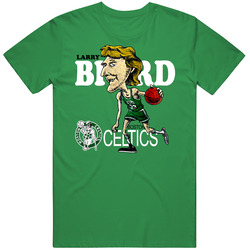 Larry Bird Retro Basketball Caricature Vintage Merch Irish Green Unisex T Shirt
