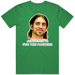 Aaron Rodgers Jesus Green Bay Football Vintage Merch Irish Green Unisex T Shirt