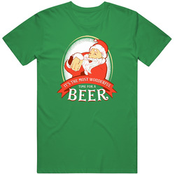 It's The Most Wonderful Time For A Beer - Dear Santa Christmas Vintage Merch Irish Green Unisex T Shirt