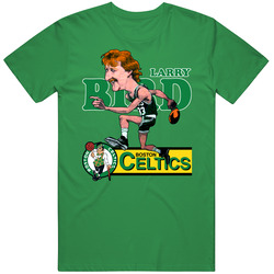 Larry Bird Retro Basketball Caricature Vintage Merch Irish Green Unisex T Shirt