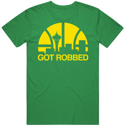 Got Robbed Seattle Basketball Vintage Merch Irish Green Unisex T Shirt