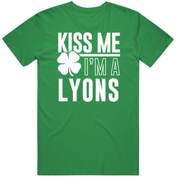Lyons Kiss Me Im Irish Parody Custom Last Name St Patricks Day unisex vintage irish green T Shirt Lyons Kiss Me Im Irish Parody Custom Last Name St Patricks Day unisex vintage irish green T Shirt