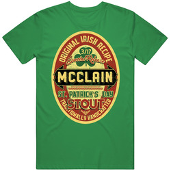 Mcclain Original Irish Stout Beer Label St Patricks Day Last Name unisex vintage irish green T Shirt