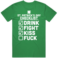 St Patrick's Day Checklist unisex vintage irish green T Shirt