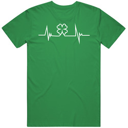Four Leaf Clover Irish Heartbeat St Patricks Day unisex vintage irish green T Shirt Four Leaf Clover Irish Heartbeat St Patricks Day unisex vintage irish green T Shirt