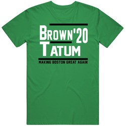 Jaylen Brown Jayson Tatum 2020 Making Boston Great Again Basketball Fan unisex vintage irish green T Shirt