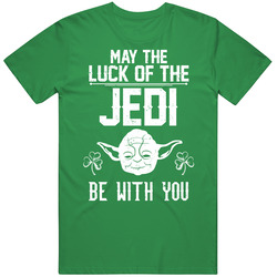 The Luck Of The Jedi Be With You St. Patrick's Day Worn Look unisex vintage irish green T Shirt