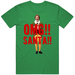 Omg Santa Excited Elf Popular Christmas Movie unisex vintage irish green T Shirt Omg Santa Excited Elf Popular Christmas Movie unisex vintage irish green T Shirt
