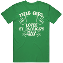 This Girl Loves St. Patrick's Day Irish Shamrock Worn Look unisex vintage irish green T Shirt