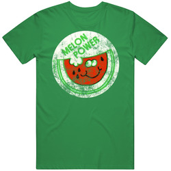 Melon Power Scratch N Sniff Sticker Retro Vintage Worn Look unisex vintage irish green T Shirt