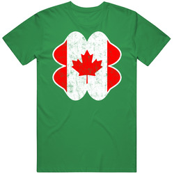 Irish Canadian Flag St Patrick's Day Drinking Worn Look unisex vintage irish green T Shirt