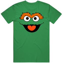Oscar The Grouch Sesame Street Halloween Face unisex vintage irish green T Shirt
