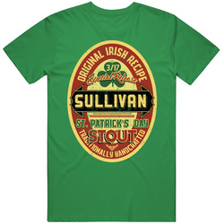 Sullivan Original Irish Stout Beer Label St Patricks Day Last Name unisex vintage irish green T Shirt