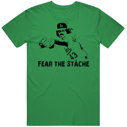 Dennis Eckersley Fear The Stache Baseball unisex vintage irish green T Shirt