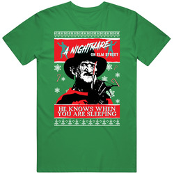 Freddy Krueger Nightmare On Elm Street Ugly Christmas Sweater Look unisex vintage irish green T Shirt