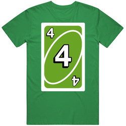 Four 4 Green Uno Card Game Fan Halloween Fancy Dress unisex vintage irish green T Shirt