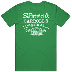 Carroll Pub Crawl Clover Drinking Team  Irish St Patricks Day unisex vintage irish green T Shirt