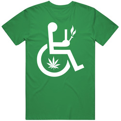 Wheelchair Pot Smoking Bong Marijuana Sign unisex vintage irish green T Shirt