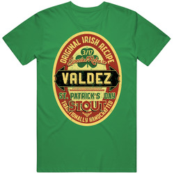 Valdez Original Irish Stout Beer Label St Patricks Day Last Name unisex vintage irish green T Shirt