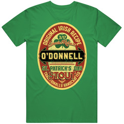 O'donnell Original Irish Stout Beer Label St Patricks Day Last Name unisex vintage irish green T Shirt