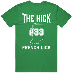 The Hick From French Lick Larry Bird Basketball unisex vintage irish green T Shirt