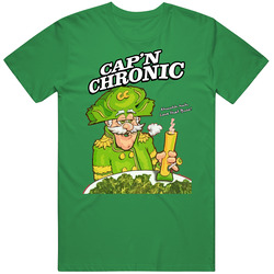 Cap N Chronic Captain Funny Cereal Parody unisex vintage irish green T Shirt