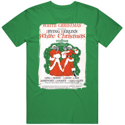 Irving Berlin's White Christmas Movie Retro Poster Holiday Season Worn Look unisex vintage irish green T Shirt