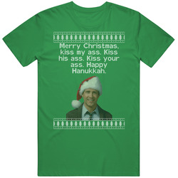 Kiss My Ass National Lampoons Christmas Vacation Quote Clark Knit unisex vintage irish green T Shirt